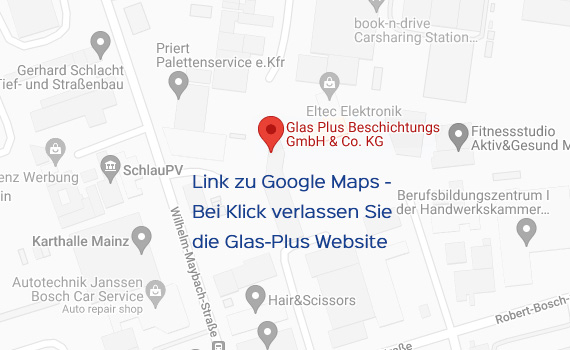 Glas-Plus Anfahrt Link zu Google Maps