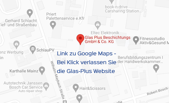 Glas-Plus Anfahrt - Link zu Google Maps